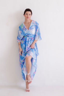 Martichelli Платье голубое с принтом воздушное