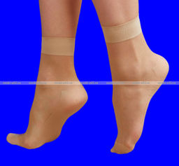 Цена за 10 пар. Casandhud носки капрон женские бежевые с пяткой