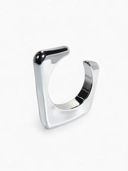 Браслет манжета «Уголки», d=10 см, цвет серебро