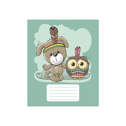 Цена за 10 шт. Тетрадь 12 листов в частую косую линию Животное племя, обложка мелованный картон, ВД-лак, блок офсет, МИКС - Calligrata фото 5