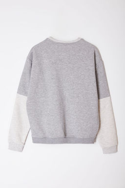 TRENDYOL MAN Lacivert Oversize/Genis Kesim Renk Bloklu Ici Polarl? Basic Sweatshirt TMNAW25SW00013 - Trendyolmilla фото 16