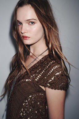 ZW COLLECTION COMBINED CROCHET DRESS - Zara фото 3