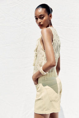 Z1975 HIGH-WAIST SHORTS WITH PATCH POCKETS - Zara фото 3
