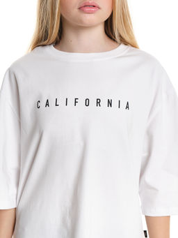 Футболка оверсайз с принтом 22-7453 белый - Mini maxi фото 12