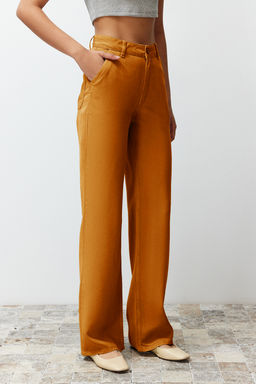 Bej More Sustainable %100 Tencel Dusuk Bel Wide Leg Jeans TWOSS23JE00219 - Trendyolmilla фото 14