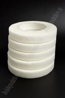 Лента флористическая 1,2 см, белый, SF-1568 (12 шт) №302