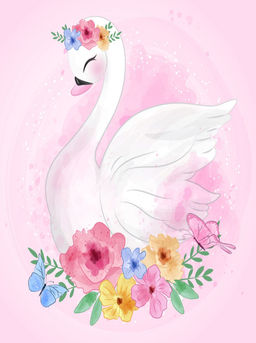 Алмазная мозаика без подрамника "Лебедь", 15х20 см