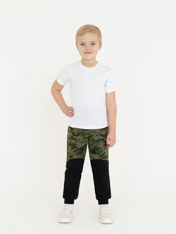 Брюки детские камуфляж черные вставки