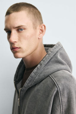 WASHED ZIP HOODIE - Zara фото 14