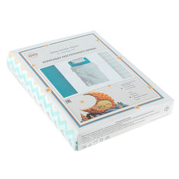 Постельное белье, комплект 1,5 спальный "Зигзаг удачи"/"Бирюзовый", 3 предмета: пододеяльник 145х215см, простыня 150х215см, наволочка 50х70см с клапаном-запахом, перкаль 110г/м2, хлопок 100%, упаковка "классическая" 32х41х2,5см, "Домашняя мода" (Росс