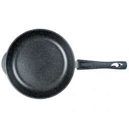 Сковорода с тефлоновым покрытием д26см "Гранит", h5,5см, s0,4см, съемная ручка из термостойкого пластика, стеклянная крышка с пароотводом, подарочная упаковка (Россия)