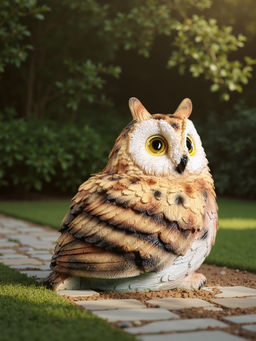 Садовая фигура из полистоуна «Филин», 14×13×11 см