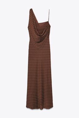 DRAPED NECK POLKA DOT DRESS - Zara фото 8