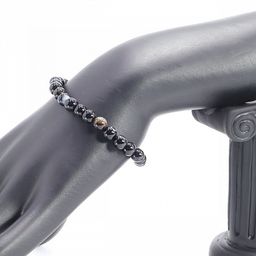 Браслет из камня Черный агат защита 6мм от дурного глаза порчи и соперниц