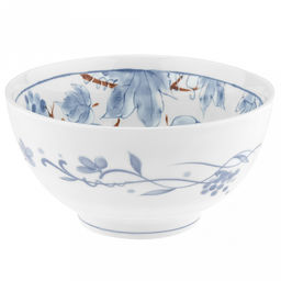 "Южный берег" Салатник фарфоровый 750мл, д15см, h8см, с деколью, белый/синий (Китай)