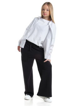 Брюки для девочки со строчкой черные школьные штаны с карманами 22-1564 черный - Mini maxi фото 7