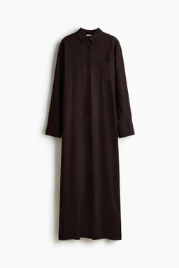 Vestido camisero en mezcla de lino