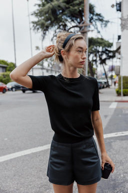 BASIC PLAIN KNIT SHORT SLEEVE TOP - Zara фото 4