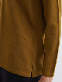 Bisiklet Yaka Kendinden Desenli Kad?n Triko Kazak