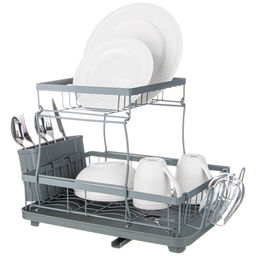 СУШИЛКА ДЛЯ ПОСУДЫ СЕРАЯ 43*30*31 СМ - Agness фото 3
