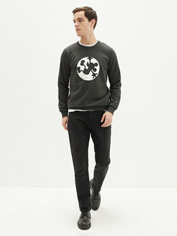 Bisiklet Yaka Uzun Kollu Mickey Mouse Bask?l? Erkek Sweatshirt - Waikiki фото 3