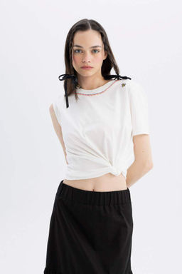 Футболка с короткими рукавами и вышивкой Lug Von Siga x DeFacto  фото 4