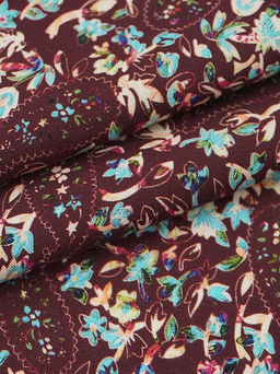 Штапель Премиум (Digital) Энжела цв.вишневый, ш.1.45м, вискоза-100%, 120гр/м.кв - Купава фото 8