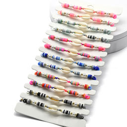 Яркий набор браслетов с ракушкой Каури, 12 шт