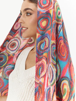 Большой, мягкий, тонкий и очень нежный двусторонний палантин с рисунком.