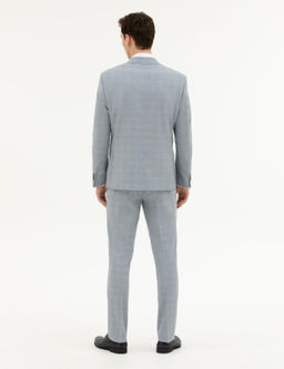 A__k Mavi Slim Fit Tak_m Elbise