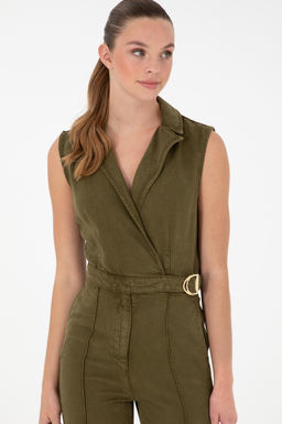 Женский джинсовый комбинезон цвета хаки Неожиданная скидка в корзине - U.s. polo assn фото 2