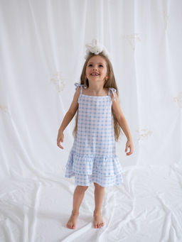 Платье для девочки клетка, бел/гол - Lesi kids фото 9