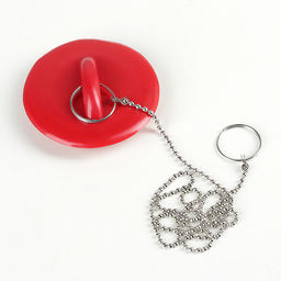 Цена за 2 шт. Пробка для ванны, d=6 см (внутренний d=4.5 см), цепочка 55 см, МИКС