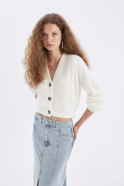 Кардиган оверсайз с V-образным вырезом