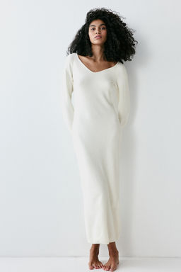 Vestido off-the-shoulder de chenilla - H&m фото 3