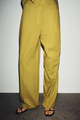STRAIGHT-LEG LINEN BLEND TROUSERS - Zara фото 2