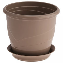 Горшок для фиалок пластмассовый "Венеция" 0,75л, д12см, с поддоном, фраппе (Россия)