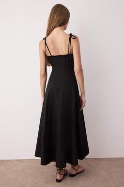 Koyu Bordo Belden Ac?lan Dokuma Maxi Elbise TWOSS25EL00870 - Trendyolmilla фото 14