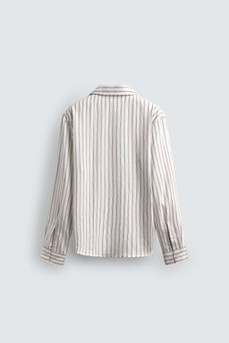 CAMISA FLUIDA RAYAS LAZO / Blanco - Zara фото 8