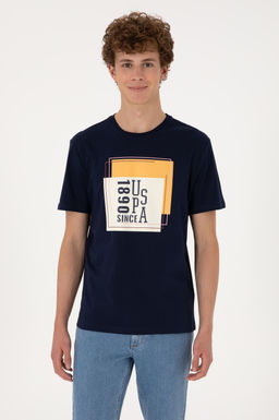 Erkek Regular Fit Bisiklet Yaka Lacivert Ti__rt Sepette S_rpriz _ndirim