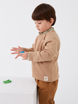 Bisiklet Yaka Uzun Kollu Erkek Bebek Triko Kazak