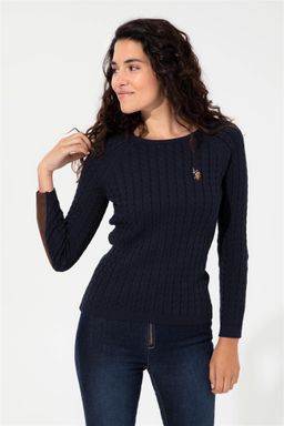 Женский темно-синий трикотажный свитер Basic - U.s.polo assn фото 4