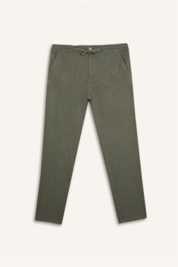 Yazl?k Jogger Pantolon Slim Fit Dar Kesim Duz Paca Pamuklu Cepli