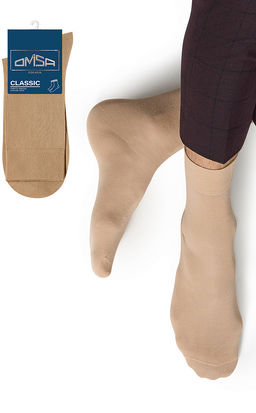 (Omsa) Classic 203 нос.муж., хлопок, высокие (ЧЗ) beige