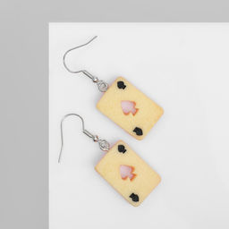 Серьги ассорти Радость карты, пики, цвет бежевый в серебре - Queen fair фото 2