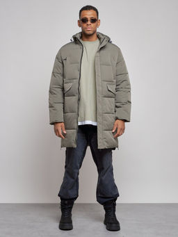 Парка мужская зимняя удлиненная молодежная серого цвета 806Sr - Wonderrman фото 2