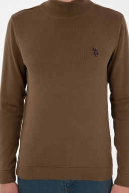 Свитер мужской U.S. Polo Assn цвета хаки хлопок  фото 13