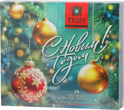 HYLEYS. Новый год. Ассорти (бирюзовое) карт.упаковка, 24 пак.