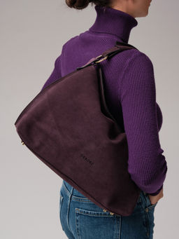 Замшевая сумка хобо Deboro 30900 сливовый