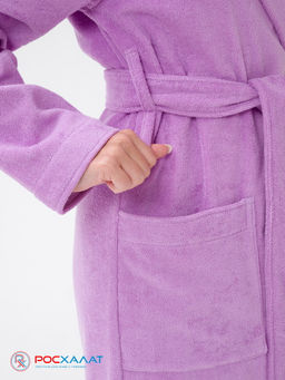 Женский халат с капюшоном сиреневый МЗ-06 (10)